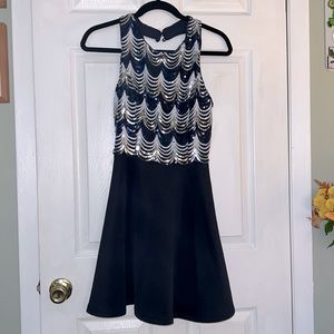 Dark Blue Shimmer cocktail dress